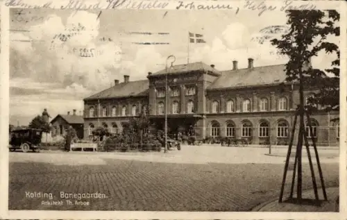 Ak Kolding Dänemark, Bahnhof