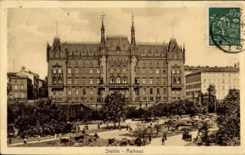 Ak Szczecin Stettin Pommern, Rathaus