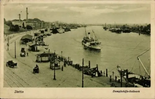 Ak Szczecin Stettin Pommern, Dampfschiffsbollwerk