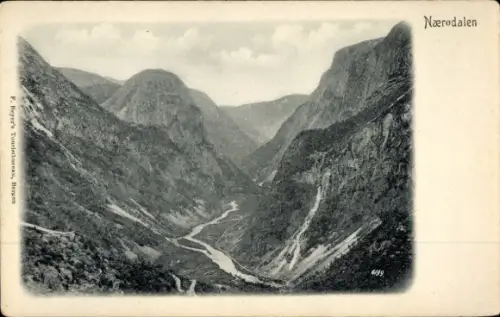Ak Norwegen, Nærødalen, Blick in Tal