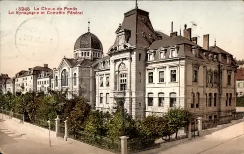 Ak Pouillerel La Chaux de Fonds Kanton Neuenburg, Synagoge und Bundeskontrolle
