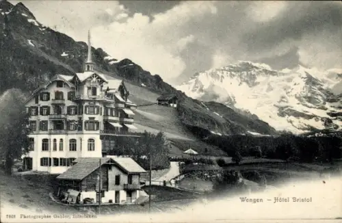 Ak Wengen Kanton Bern,  Hôtel Bristol, Photographie Gabler Interlaken, Nr. 7868
