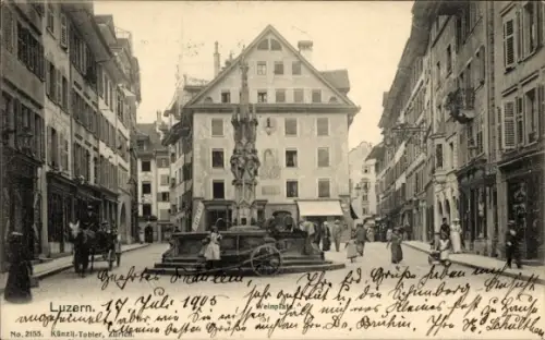 Ak Luzern Stadt Schweiz, Markplatz mit Brunnen