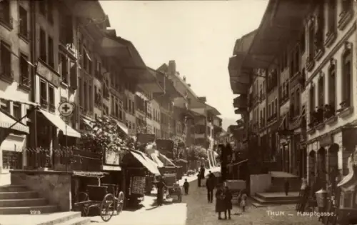 Ak Thun Kanton Bern Schweiz,  Hauptgasse