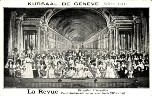 Ak Genève Genf Stadt, Plateau de Champel, Kursaal de  Die Revue, Empfang in Versailles, Schweizer