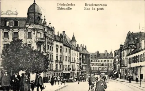 Ak Thionville Diedenhofen Lothringen Moselle, Diedenhofen, Thionville, Brückenstrasse, Rue du Pon