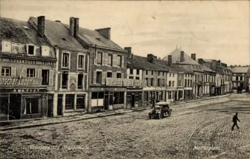 Ak Vouziers Ardennes,  Marktplatz, Deutscher Laden, BREVOST