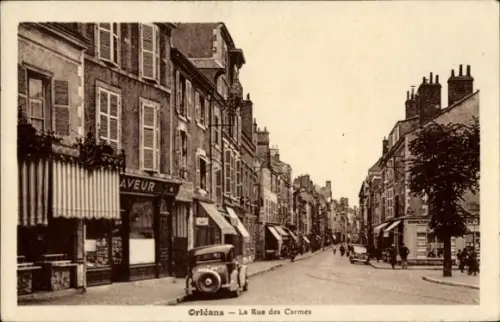 Ak Orléans Loiret, La Rue des Carmes