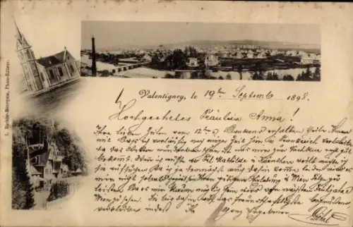 Ak Valentigney Doubs,  Panoramaansicht, L. Barbier-Bourquin Photo-Editeur
