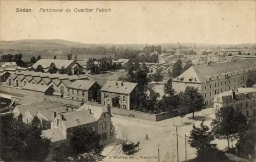 Ak Sedan Ardennes, Panorama über Fabert Quartier
