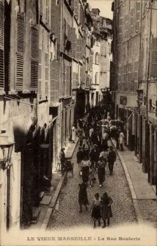 Ak Marseille Bouches du Rhône, La Rue Bouterie, Straßenansicht