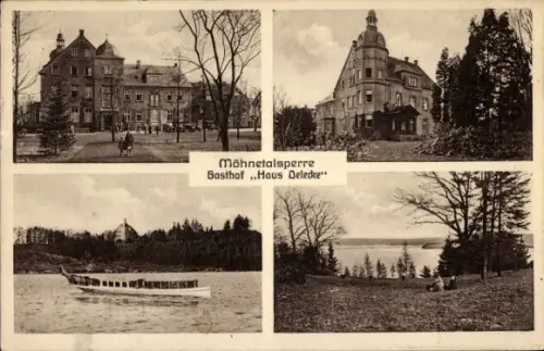 Ak Möhnesee im Kreis Soest Nordrhein Westfalen, Gasthof Haus Delecke, Inh. Otto Loeffart