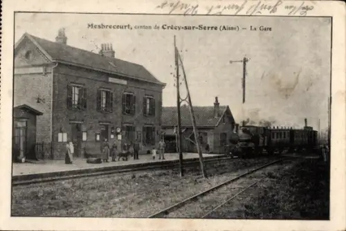 Ak Mesbrecourt Aisne, Bahnhof