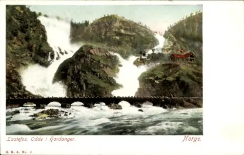 Ak Odda Norwegen, Latefossen (Låtefoss), Odda i Hardanger, Norge