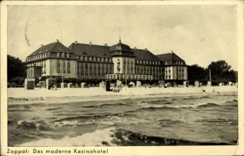 Ak Sopot Gdańsk Zoppot Danzig, Kasinohotel am Meer