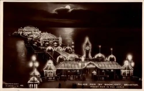 Ak Brighton East Sussex England, Palace Pier, Palace of Fun, Open Air Dancing, Brighton