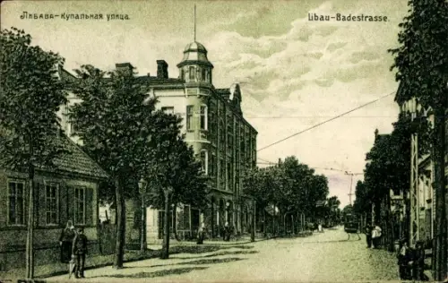 Ak Liepaja Libau Lettland, Libau, Badestrasse, Купальная улица