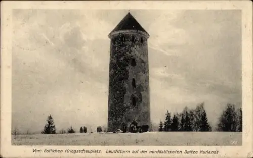 Ak Talsi Talsen Kurland Lettland, Leuchtturm, nordöstlichste Spitze Kurlands, östlicher Kriegssch