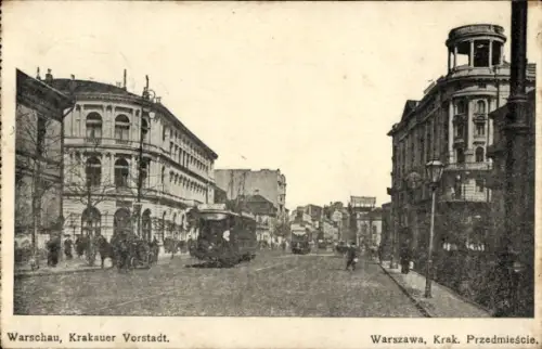 Ak Warszawa Warschau Polen, Warschau, Krakauer Vorstadt, Warszawa, Krak. Przedmieście