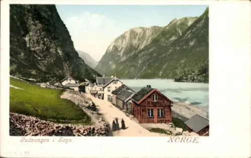 Ak Gudvangen Sogn Norwegen, Blick auf den Ort