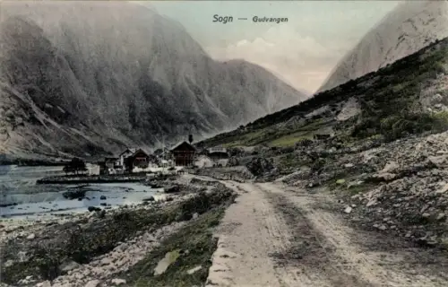 Ak Sogn og Fjordane Norwegen, Sogn, Gudvangen, Dorf am Fjord, Uferstraße