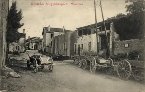Ak Montreux en Meurthe et Moselle, Westlicher Kriegsschauplatz, Ortspartie