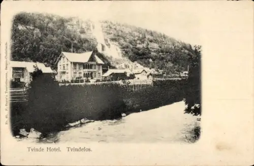 Ak Voss Norwegen, Tvinde Hotel am Tvindefos, Wasserfall