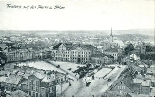 Ak Jelgava Mitau Lettland, Totale, Marktplatz