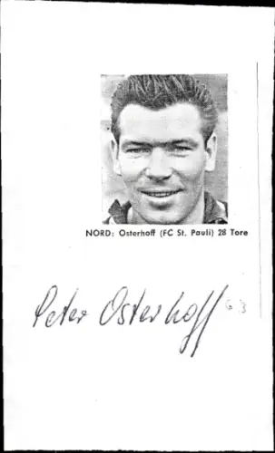 Autogrammkarte Fußballer Peter Osterhoff, FC St Pauli, Autogramm