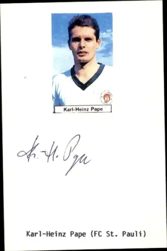 Sammelbild Fußballer Karl-Heinz Pape, FC St. Pauli, Autogramm