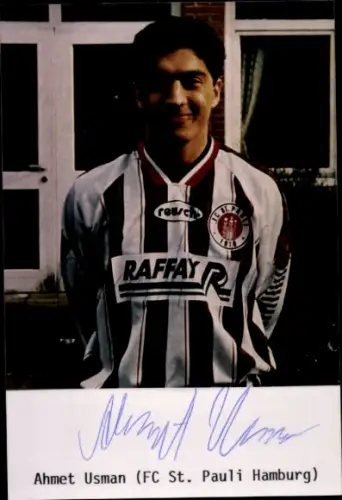 Autogrammkarte Fußballer Ahmet Usman, FC St. Pauli, Autogramm