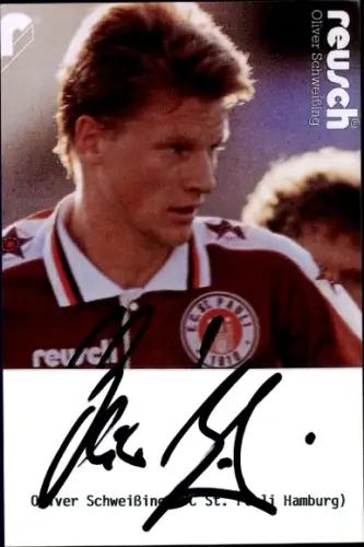 Autogrammkarte Fußballer Oliver Schweißing, FC St. Pauli, Autogramm