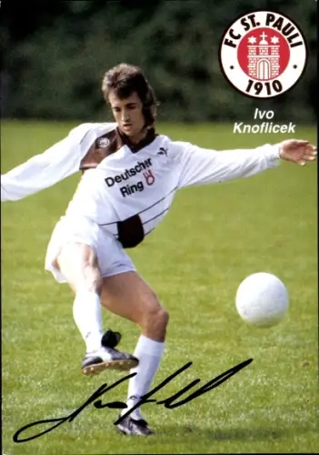 Autogrammkarte Fußballer Ivo Knoflicek, FC St. Pauli, Autogramm