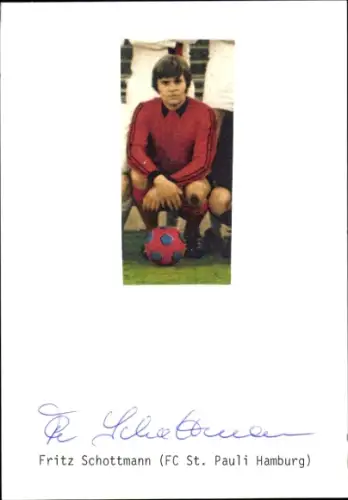 Autogrammkarte Fußballer Fritz Schottmann, FC St. Pauli, Autogramm