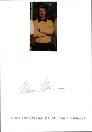 Autogrammkarte Fußballer Claus Christensen, FC St. Pauli, Autogramm