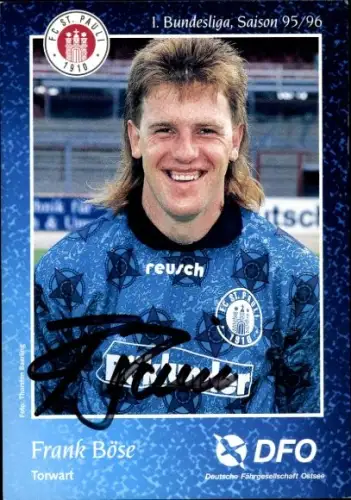 Autogrammkarte Fußballer Frank Böse, FC St. Pauli, Autogramm
