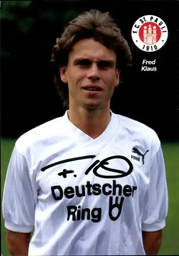 Autogrammkarte Fußballer Fred Klaus, FC St. Pauli, Autogramm