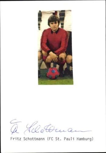 Autogrammkarte Fußballer Fritz Schottmann, FC St. Pauli, Autogramm