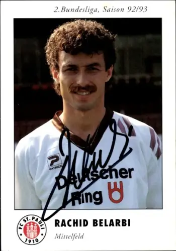 Autogrammkarte Fußballer Rachid Belabri, FC St. Pauli, Autogramm