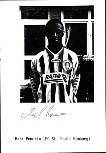 Autogrammkarte Fußballer Mark Pomorin, FC St. Pauli, Autogramm