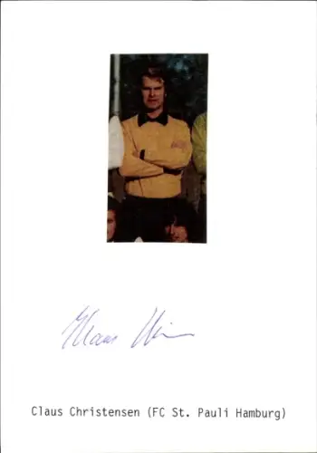 Autogrammkarte Fußballer Claus Christensen, FC St. Pauli, Autogramm