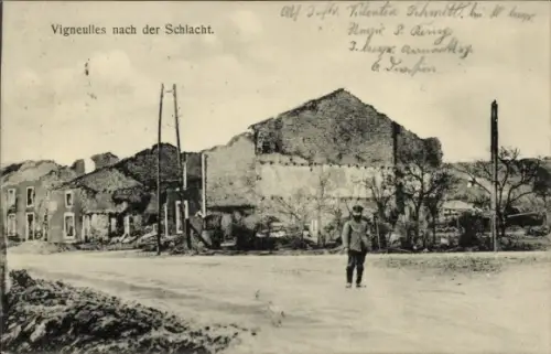 Ak Vigneulles Meurthe et Moselle, nach der Schlacht, Kriegszerstörung I. WK