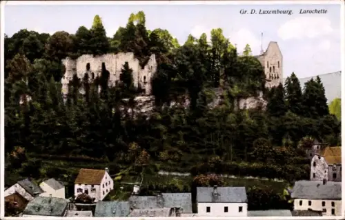 Ak Larochette Fels Luxemburg, Teilansicht