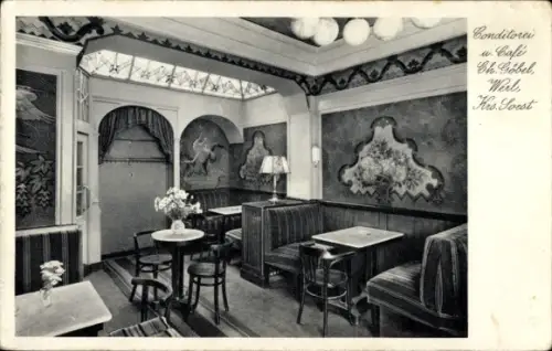 Ak Werl in Westfalen, Conditorei, Café Ch. Gobel,  Krs. Soest