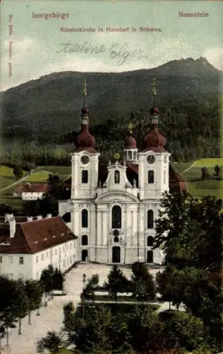 Ak Hejnice Haindorf in Böhmen Region Reichenberg, Klosterkirche in Haindorf in Böhmen, Isergebirg