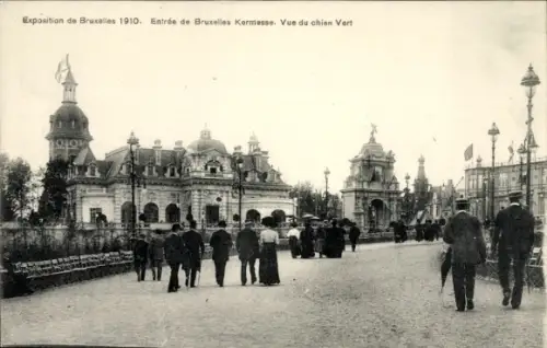 Ak Brüssel Belgien, Exposition 1910, Entrée du Kermesse, vue du chain Vert