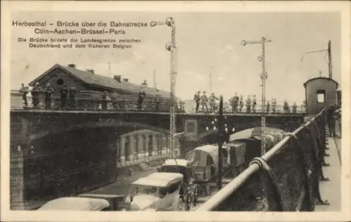 Ak Herbesthal Lontzen Wallonien Lüttich, Brücke über die Bahnstrecke Köln Aachen Brüssel Paris