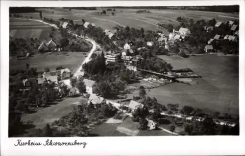 Ak Schwarzenberg Baiersbronn im Schwarzwald, Kurheim, Fliegeraufnahme