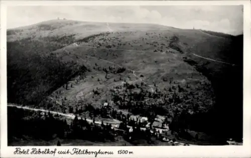 Ak Feldberg im Schwarzwald, Hotel Hebelhof, Feldbergturm, 1500 m