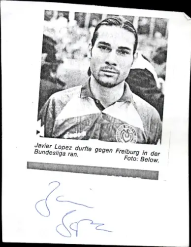 Autogrammkarte Fußballer Javier Lopez, FC St. Pauli, Autogramm, Zeitungsausschnitt